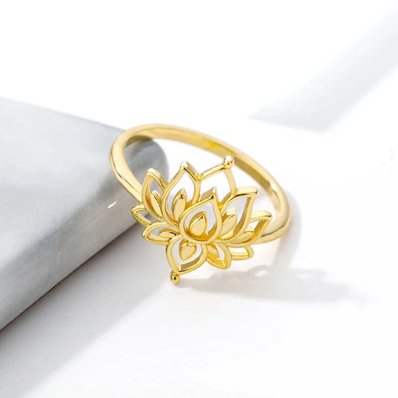 Vintage Stainless Steel Lotus Ring