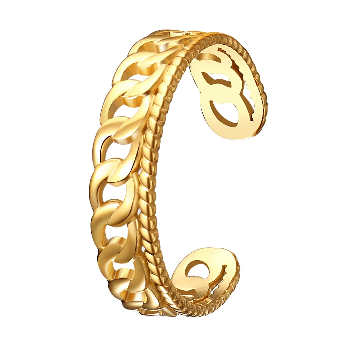 BONISKISS V-Shaped Cuban Chain Ring