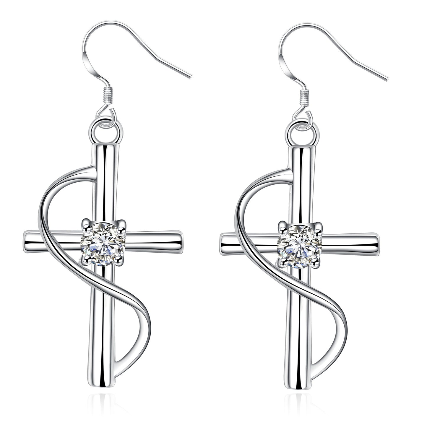 New Cross-border Popular Elongated Cross Earrings