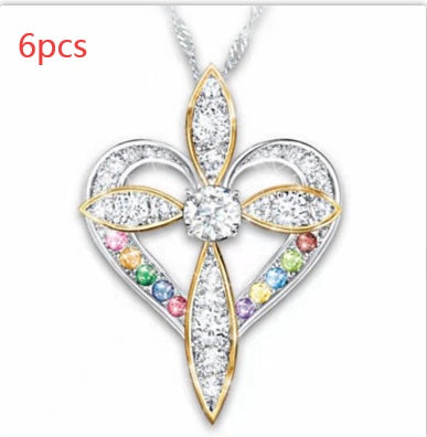 Fashion Love Heart Shaped Cross Pendant