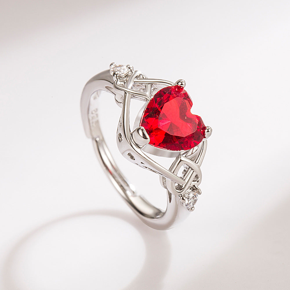 Heart-shaped Ruby Jewelry Suit