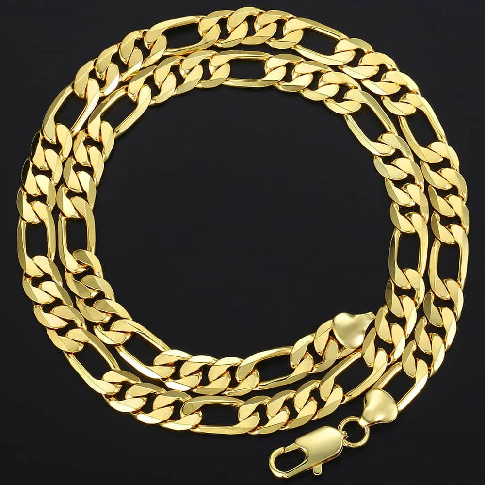 6MM Gold Figaro Link Chain Necklace