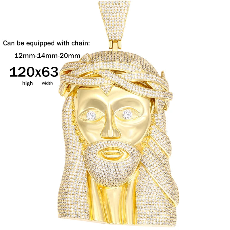 Super Big Gold Jesus Pendant