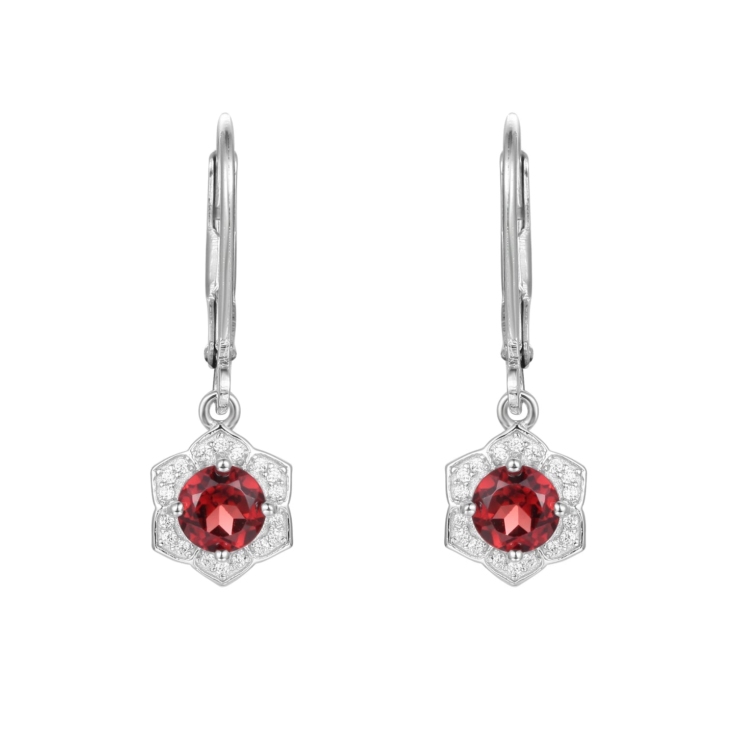 GEM'S BALLET 925 Sterling Silver Lever Back Earrings