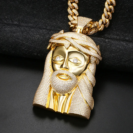 Super Big Gold Jesus Pendant