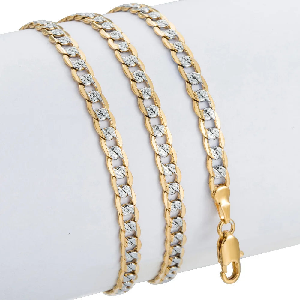 Trendsmax 4mm Gold Cuban Link Chain Necklace