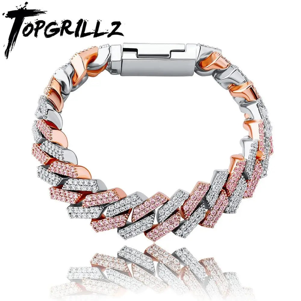 TOPGRILLZ Iced Out Cuban Chain Bracelet