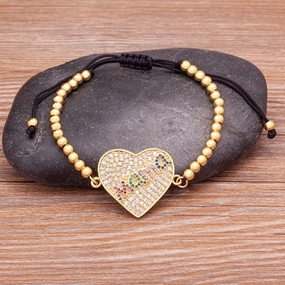 Handmade Rope Bracelet Handmade Rope Bracelet – "Mama" Heart & Butterfly Zircon Charm