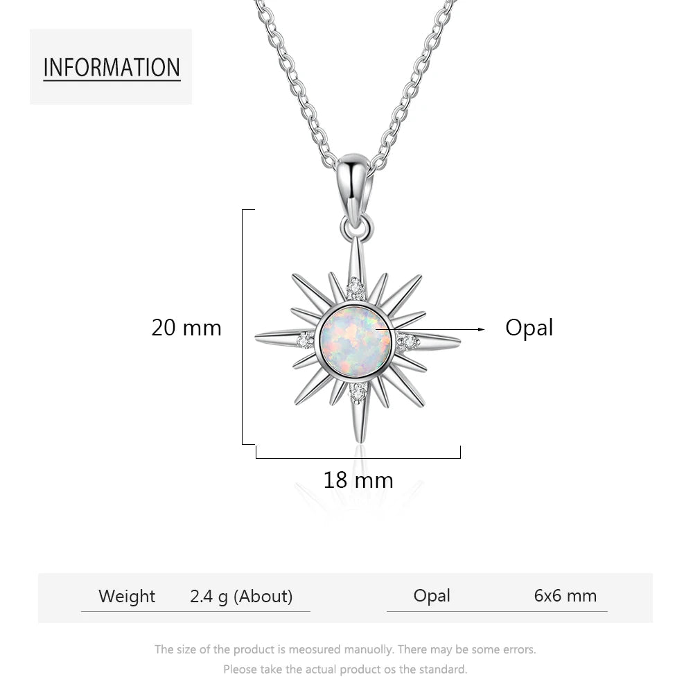 Luxury Silver Sun Pendant Necklace