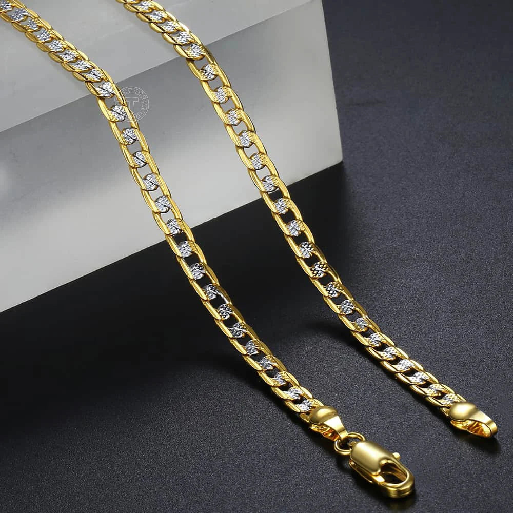 Trendsmax 4mm Gold Cuban Link Chain Necklace