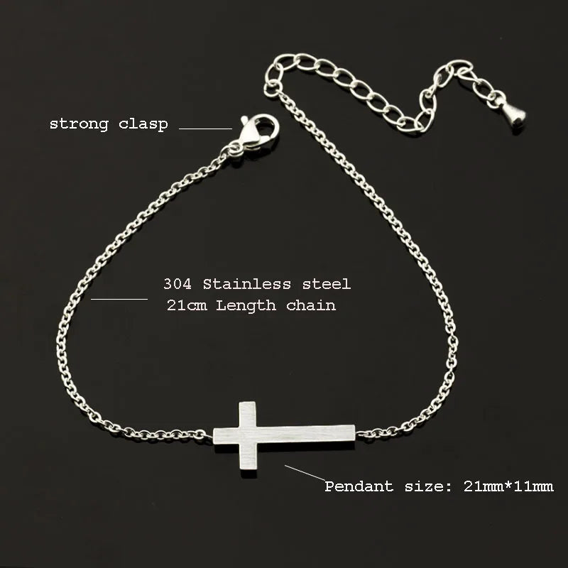 Gold Stainless Steel Cross Bracelet – Punk Jewelry