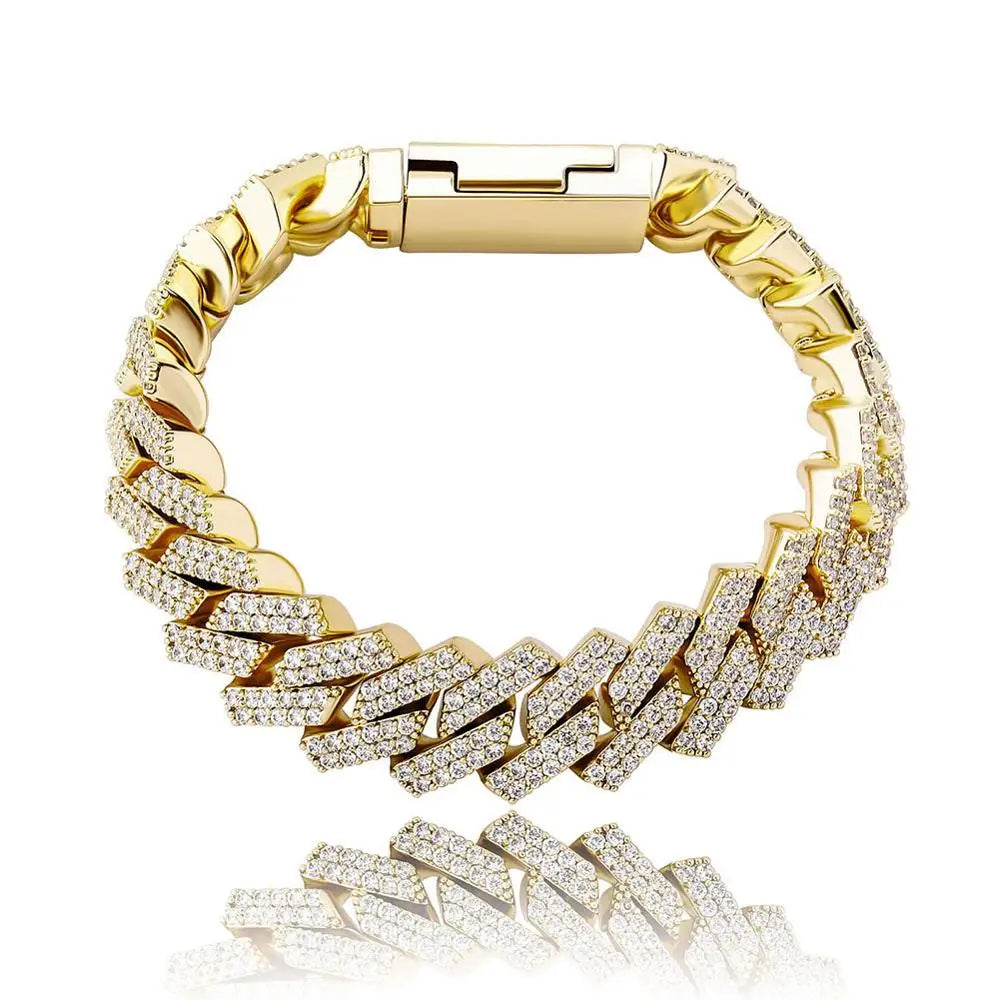 TOPGRILLZ Iced Out Cuban Chain Bracelet