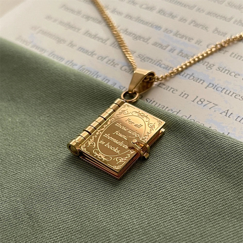 Openable Book Necklace