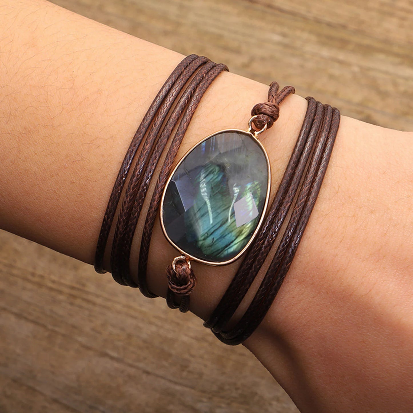 Boho Labradorite 5-Wrap Bracelet