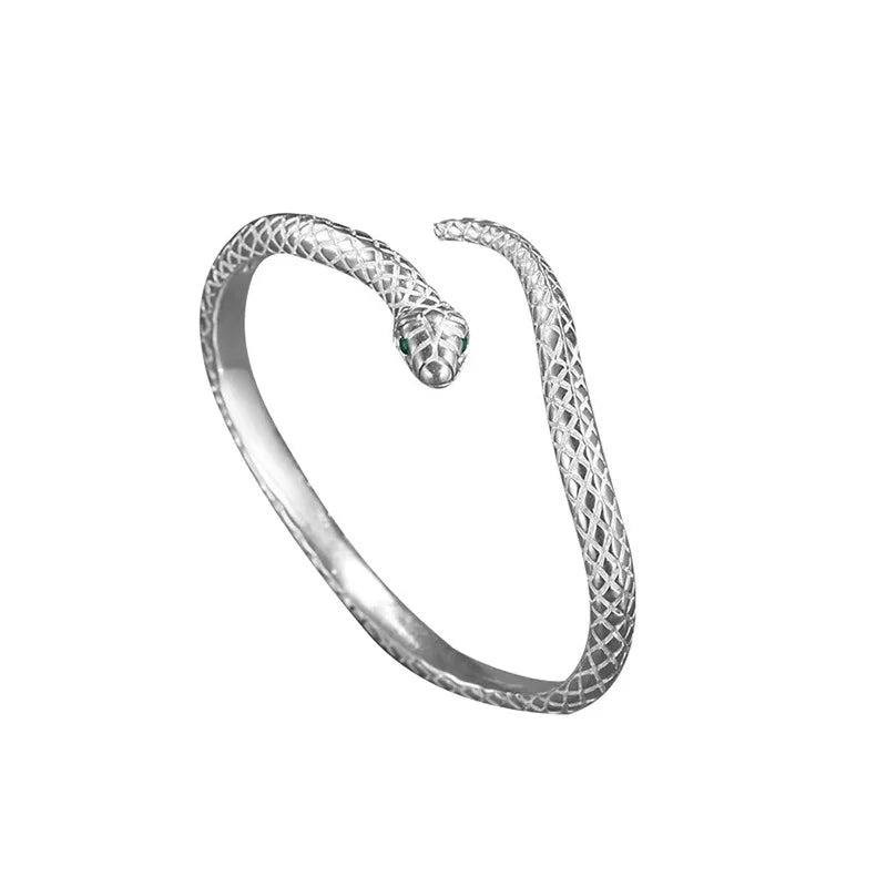 925 Sterling Silver Snake Shape Charm Bracelet