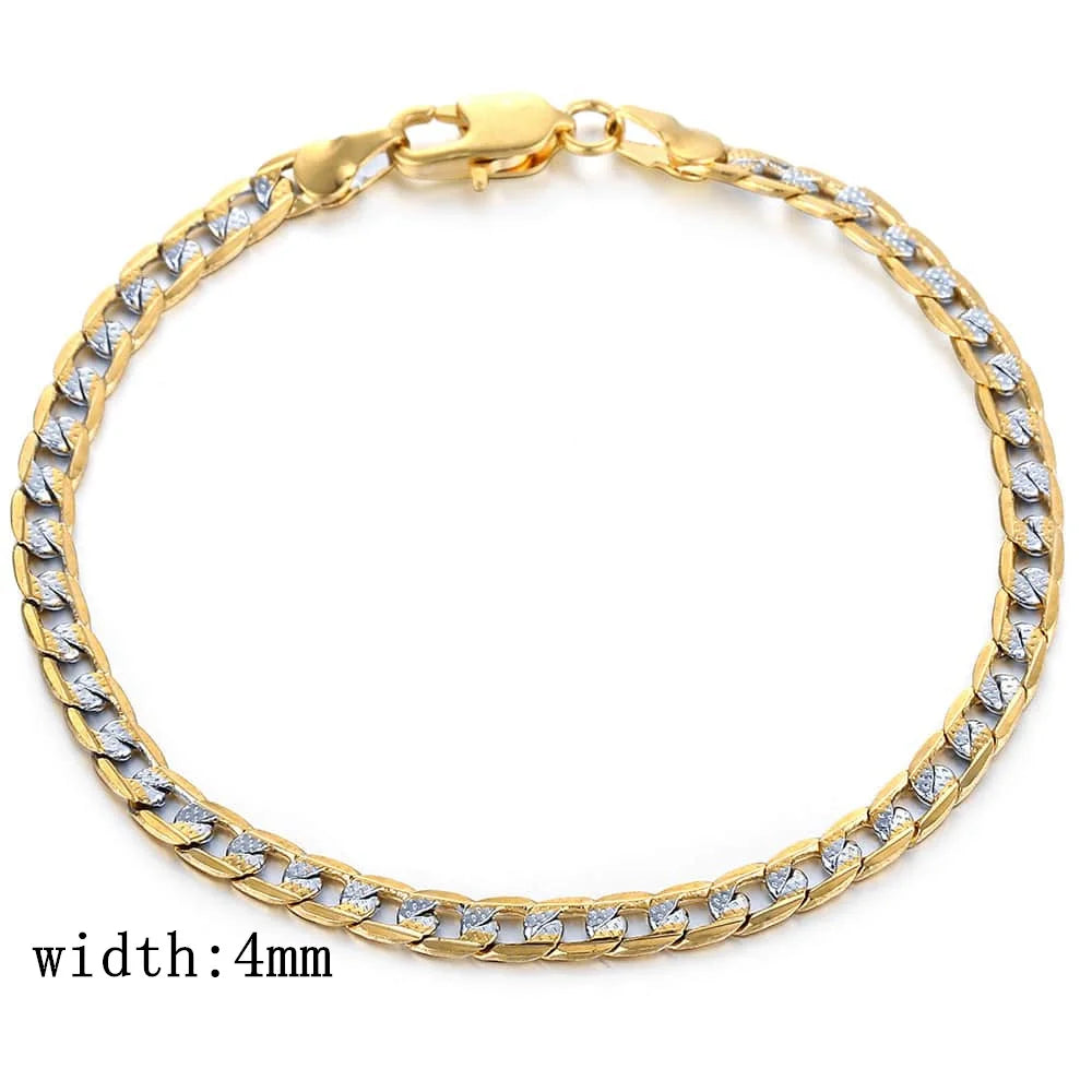 Trendsmax 4mm Gold Cuban Link Chain Necklace