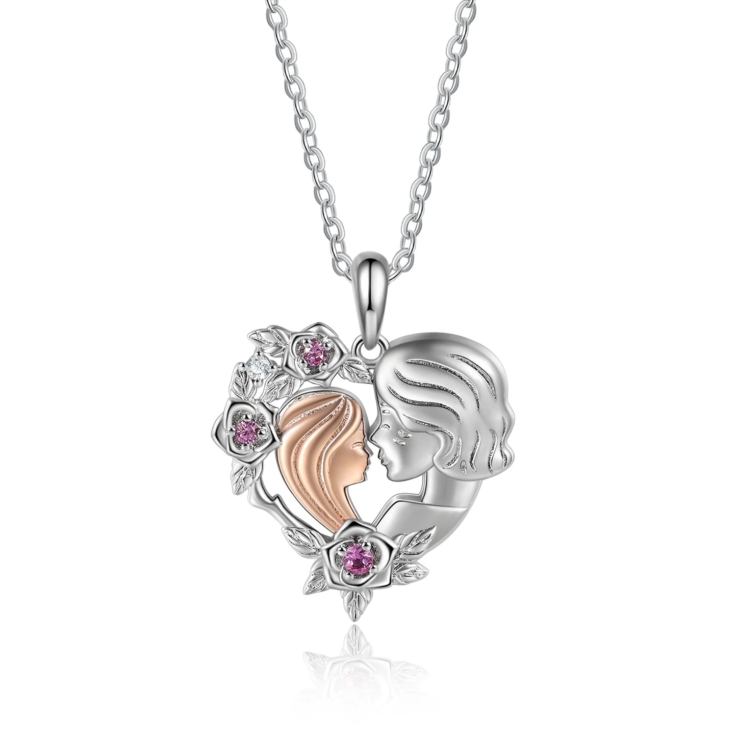 Personalized Mother-Daughter Heart Necklace