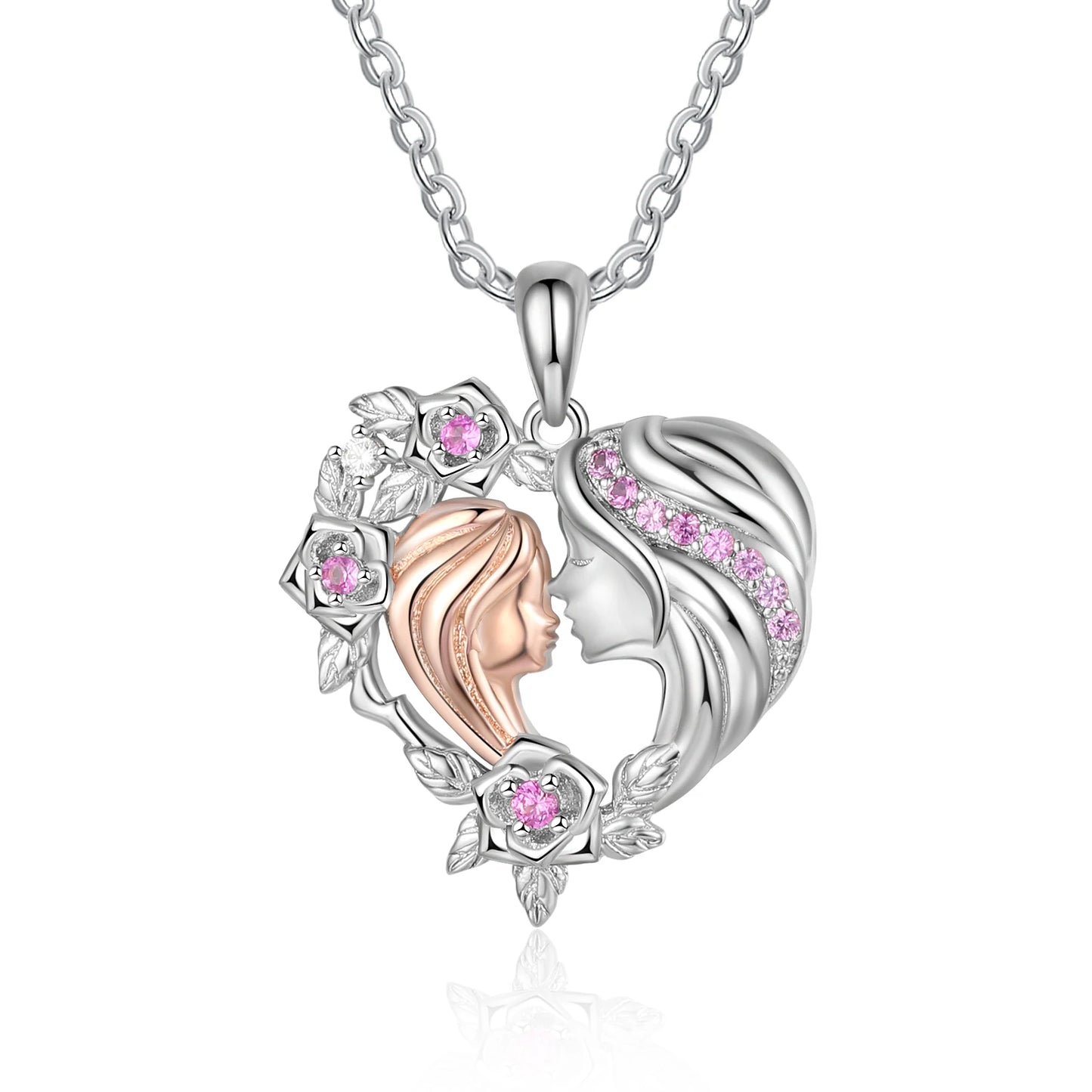 Personalized Mother-Daughter Heart Necklace