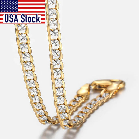 Trendsmax 4mm Gold Cuban Link Chain Necklace