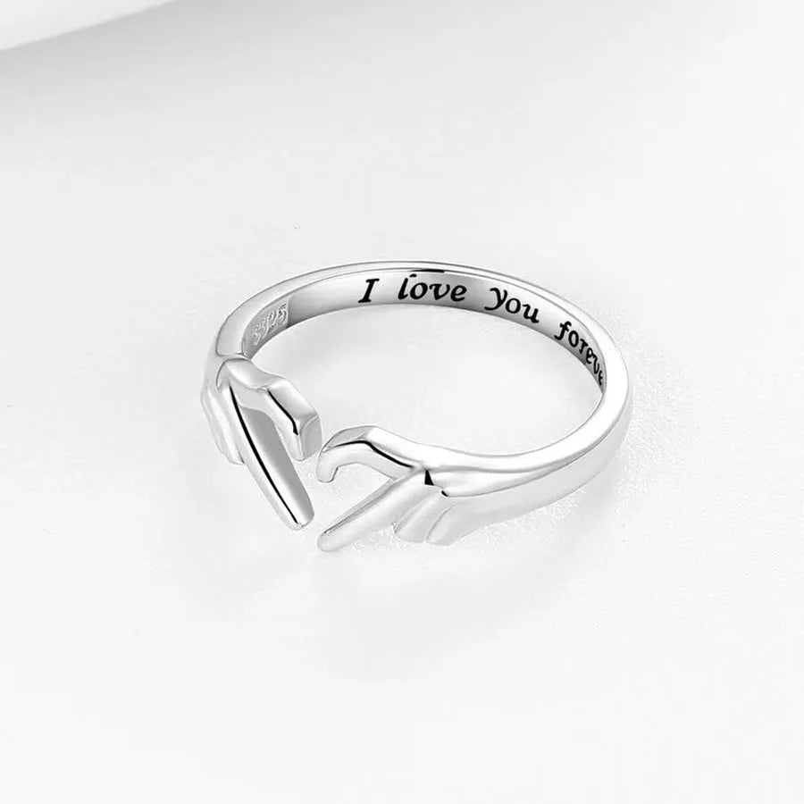 Minimalist Heart Ring – Silver Plated