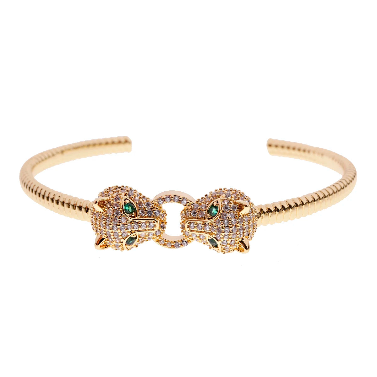 Luxury Gold Zircon Bangle – Star & Evil Eye Bracelet for Women