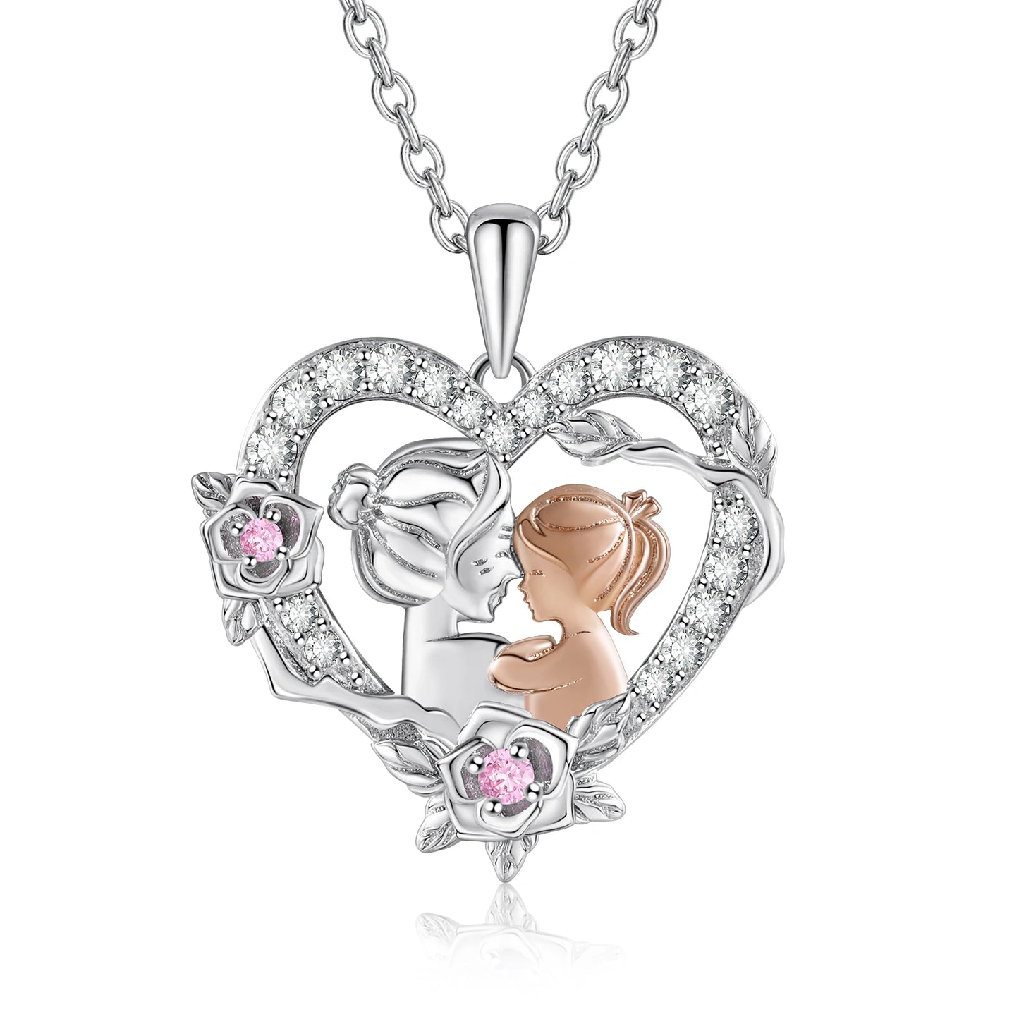 Personalized Mother-Daughter Heart Necklace