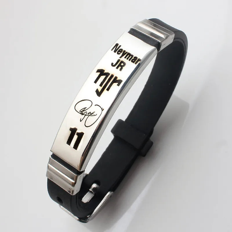 HNSP Football Star Bracelet – Stainless Steel & Silicone Soccer