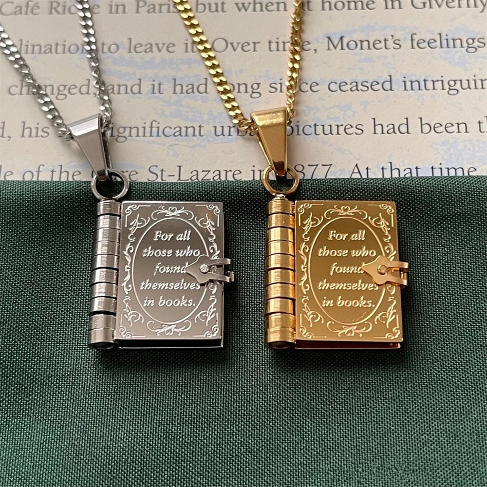 Openable Book Necklace