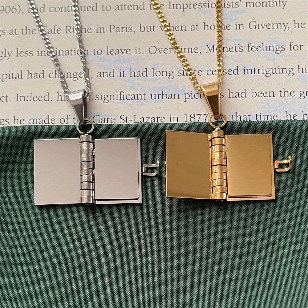 Openable Book Necklace