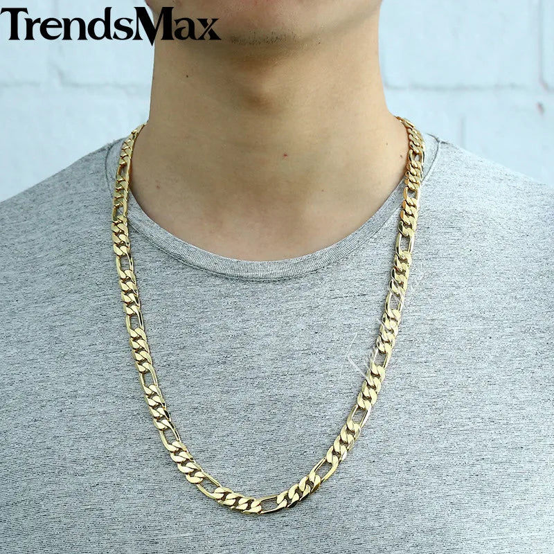 6MM Gold Figaro Link Chain Necklace