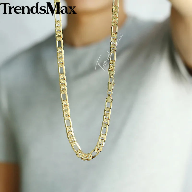 6MM Gold Figaro Link Chain Necklace