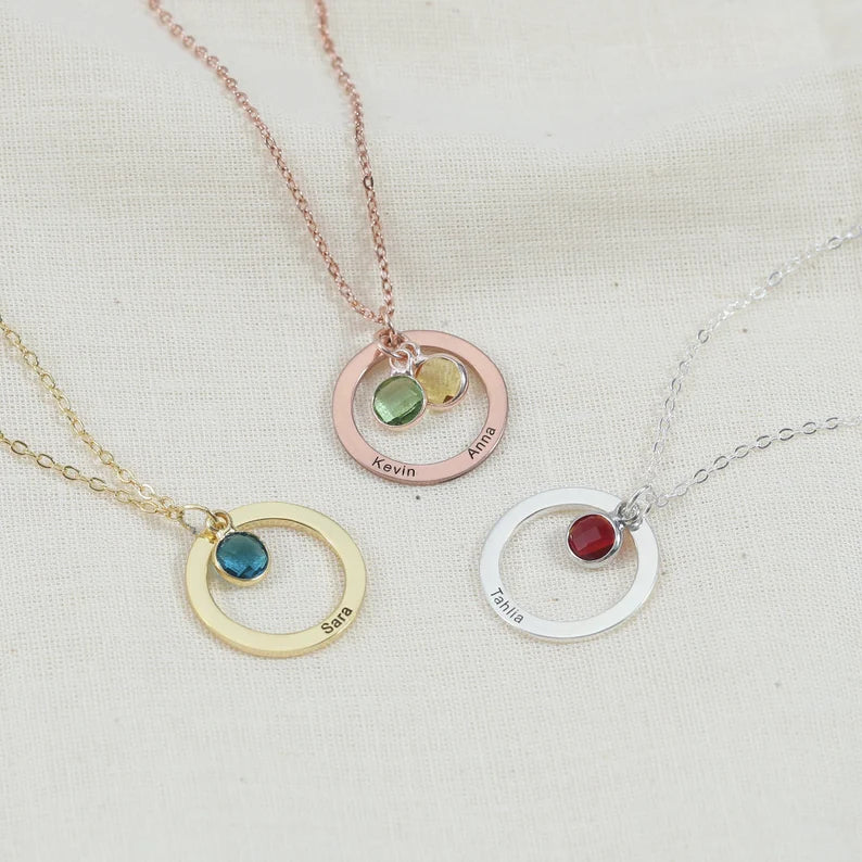 Circle of Memories Birthstone Necklace